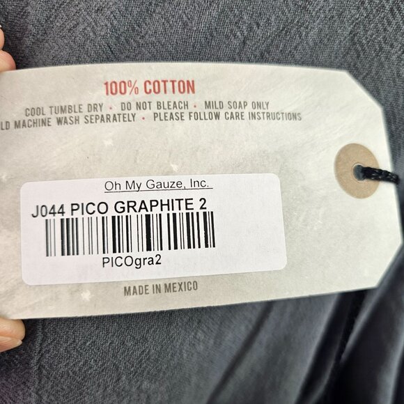 Oh My Gauze Btn Up Cotton Tunic Top CoverUp Sz L/XL Lightweight Handpockets NWT - Picture 8 of 9